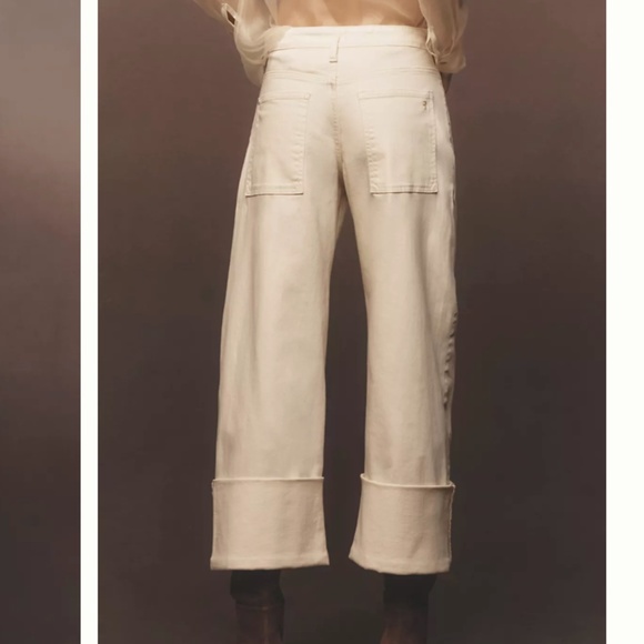 Anthropologie The Sport Cuff Mid-Rise Crop Wide-Leg Jeans by Pilcro - Picture 4 of 4